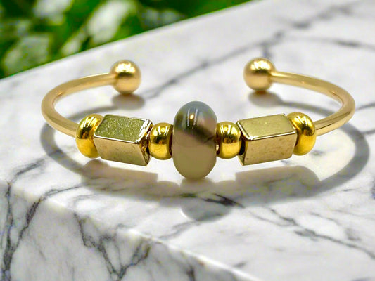 Smokey Agate - Single Cuff Bangle