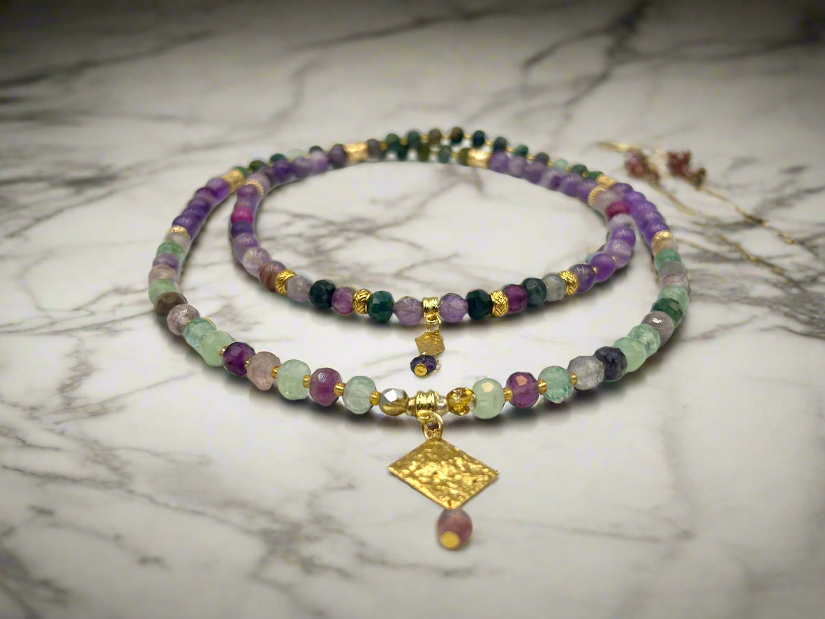 Amethyst Dewdrop - 3-Way Necklace & Bracelet