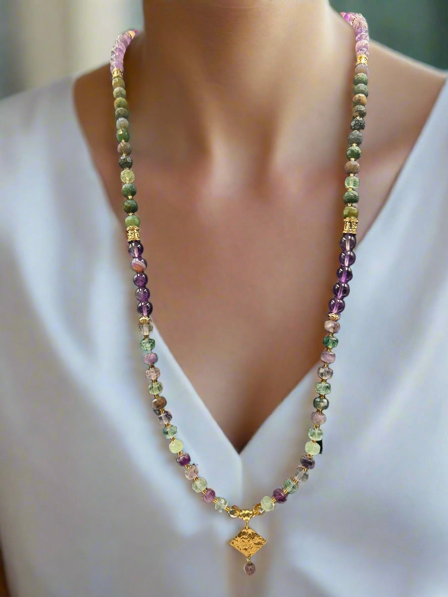 Amethyst Dewdrop - 3-Way Necklace & Bracelet