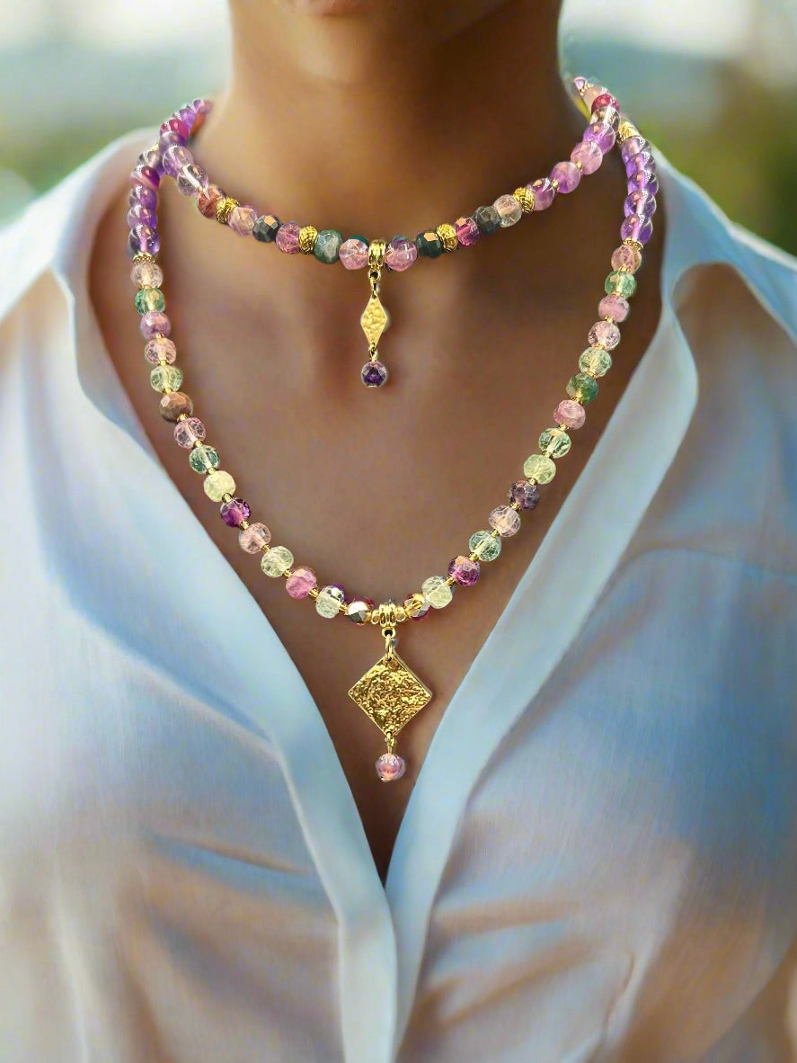 Amethyst Dewdrop - 3-Way Necklace & Bracelet