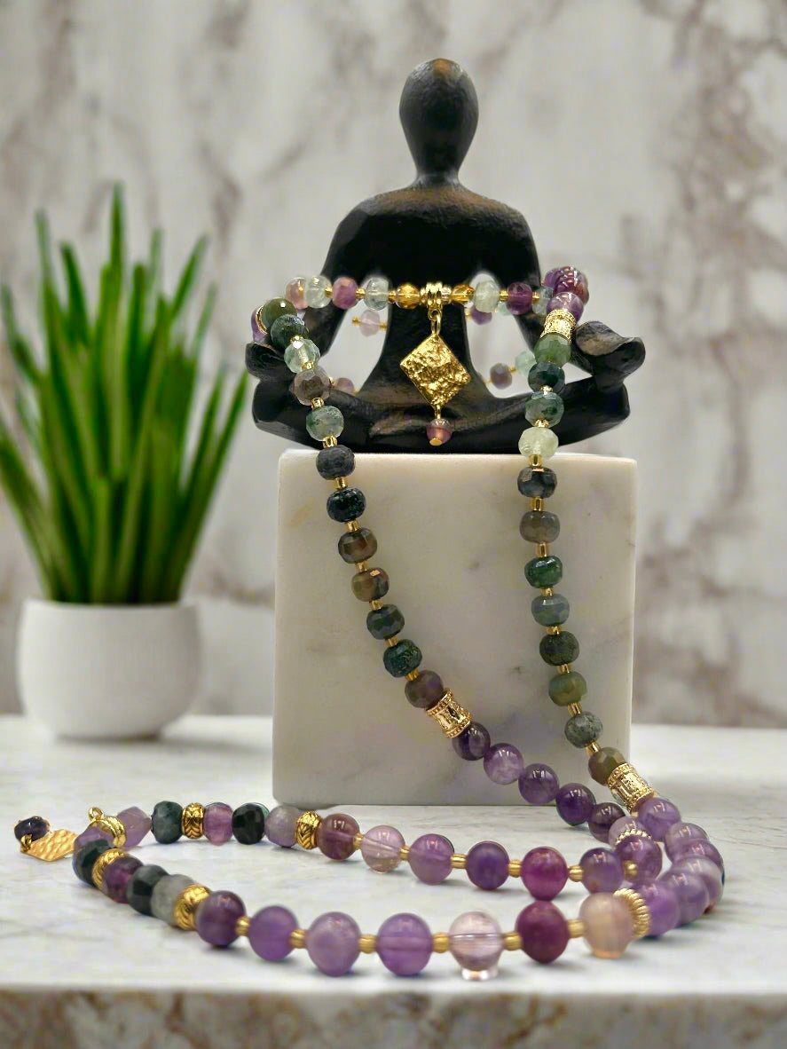 Amethyst Dewdrop - 3-Way Necklace & Bracelet