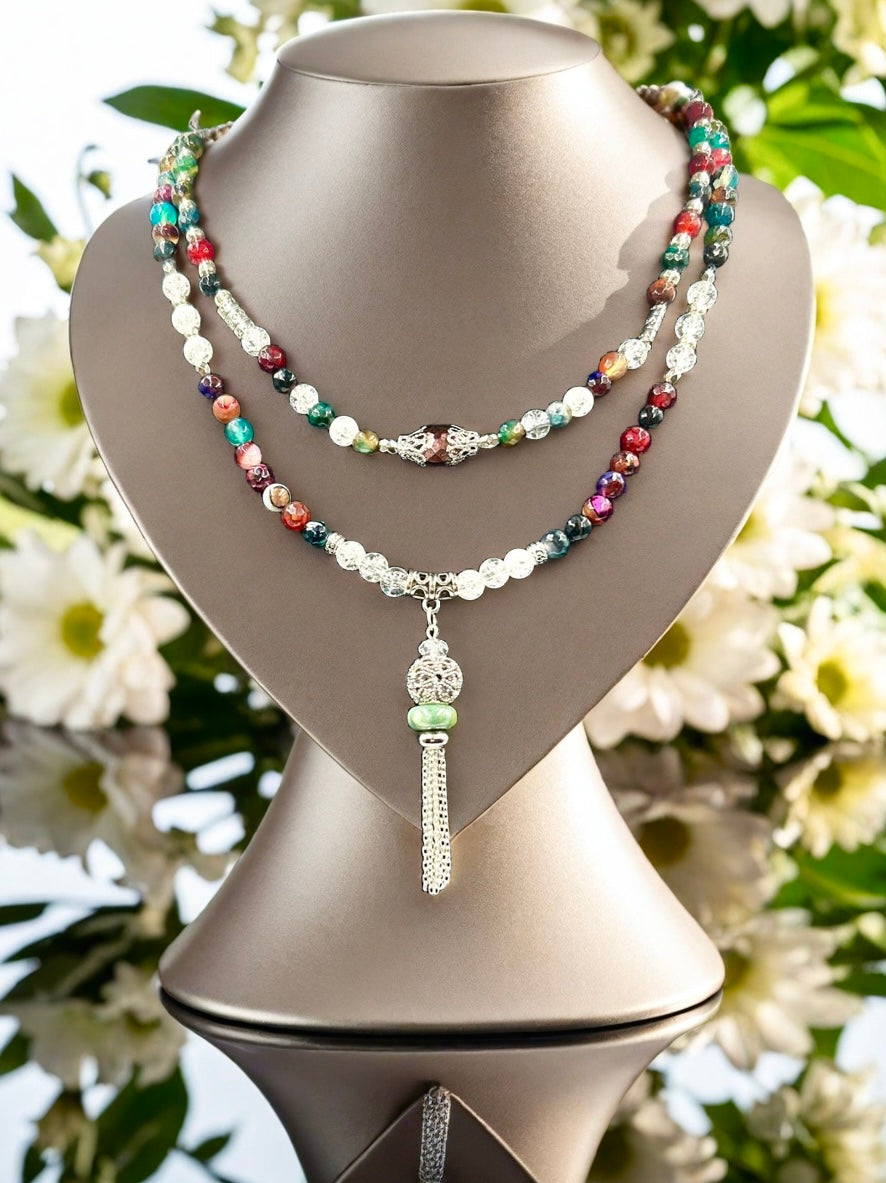 Wine Flower - 3-Way Necklace & Bracelet