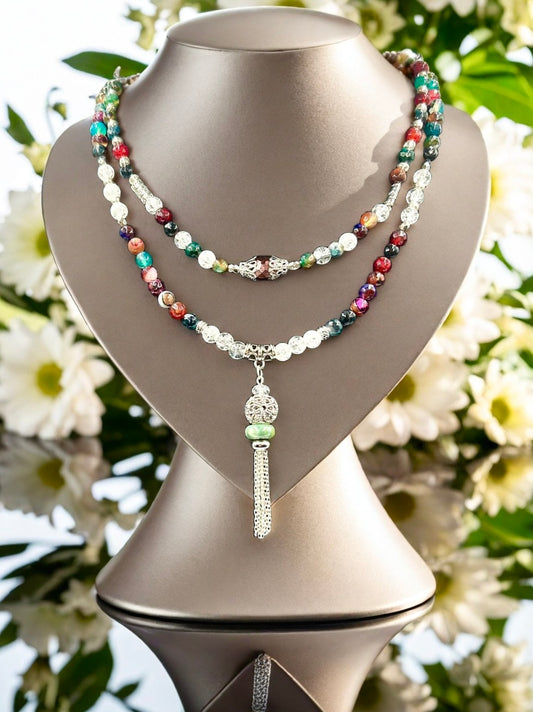 Wine Flower - 3-Way Necklace & Bracelet