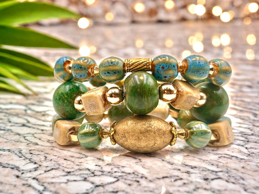 Jasper Tide - 3 Piece Bracelet Set