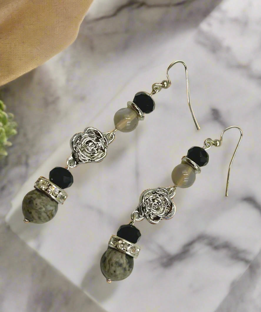 Map Jasper - Adjustable  Earrings