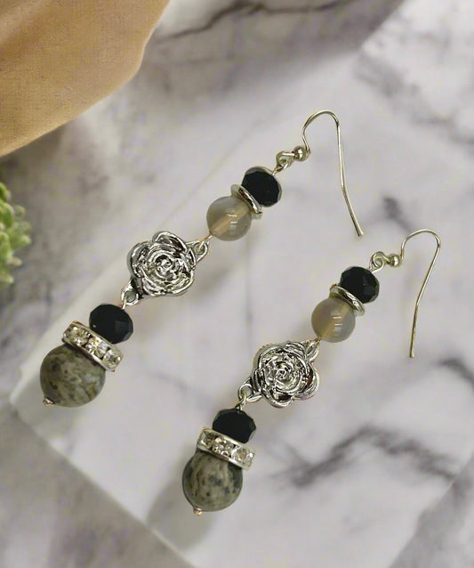 Map Jasper - Adjustable  Earrings
