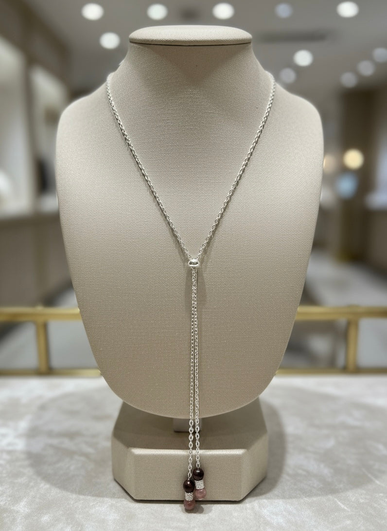 Rose Noir - Beaded Chain Necklace