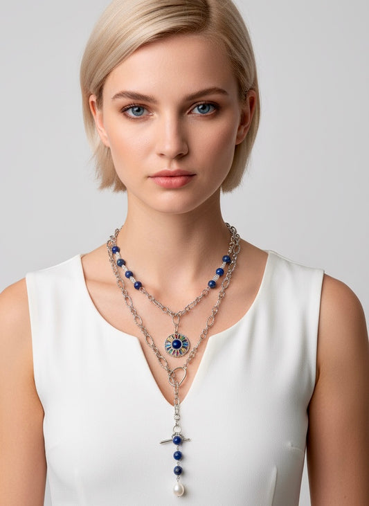 Celestial Bloom - Beaded Chain Necklace