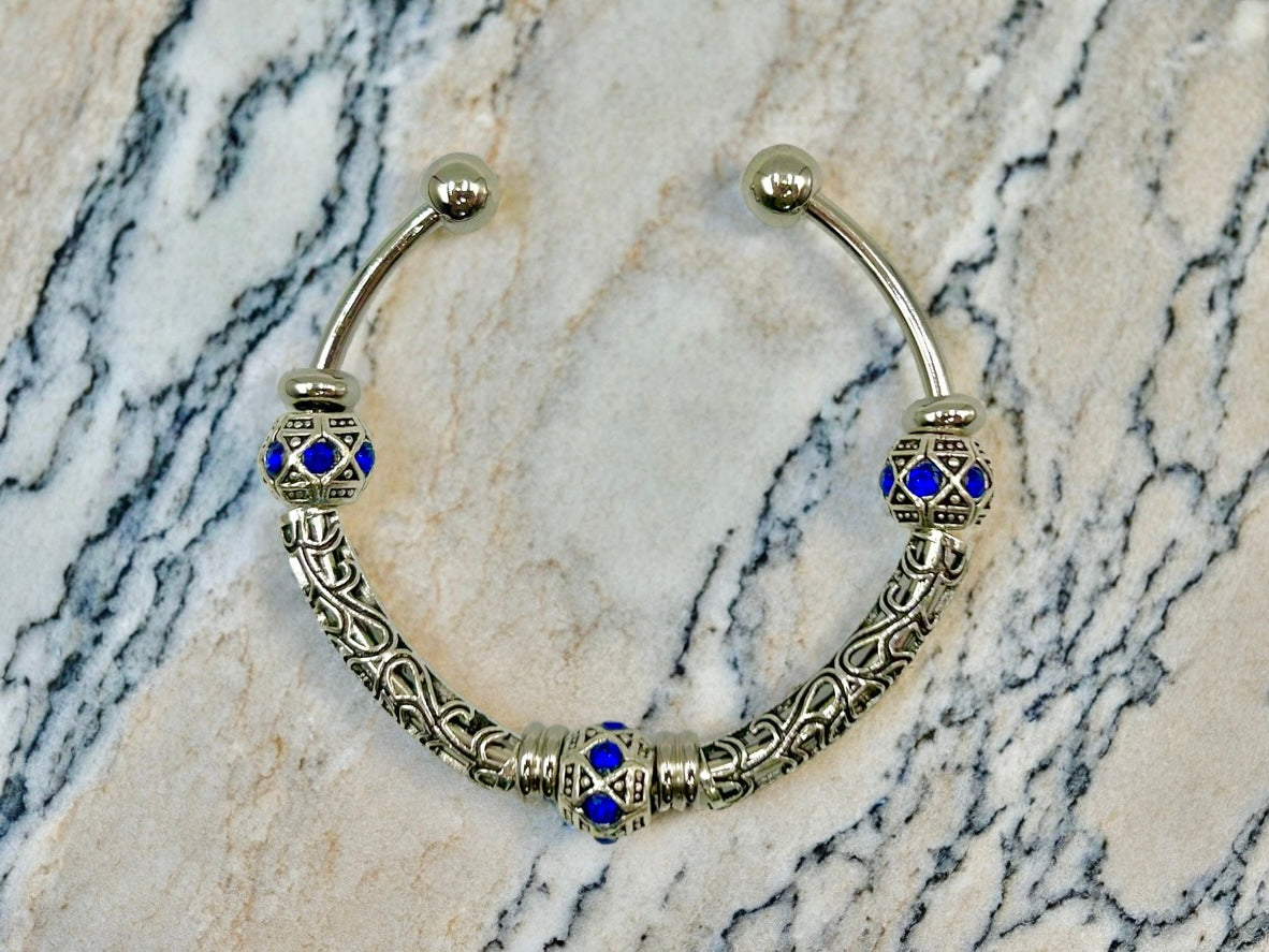 Sapphire Light - Single Cuff Bangle