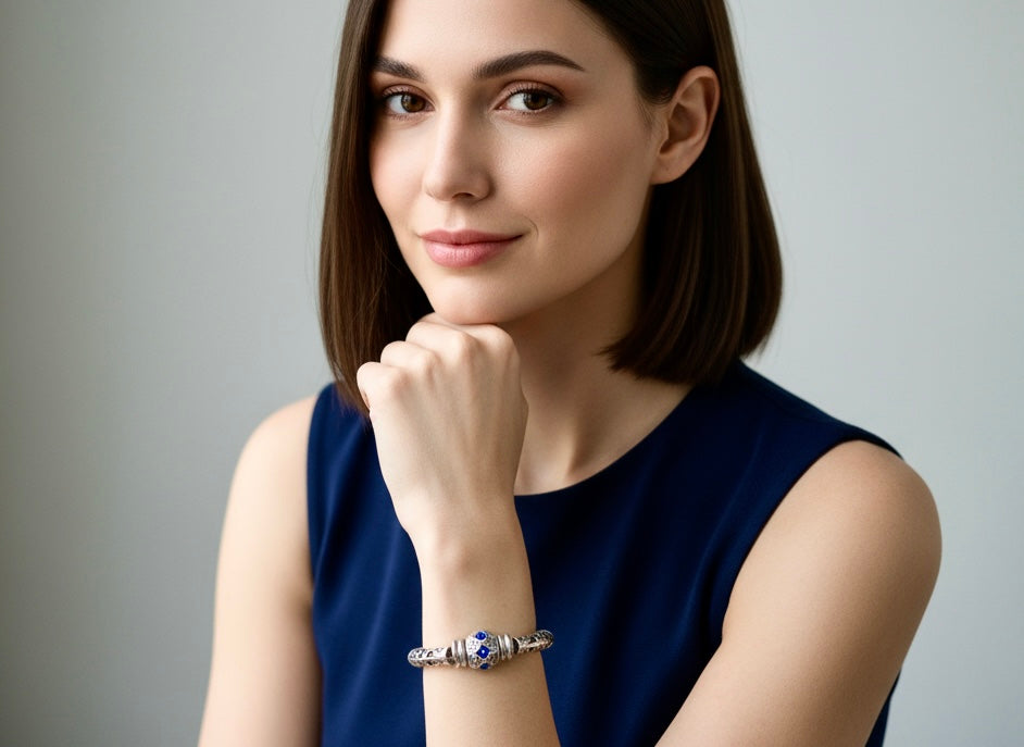 Sapphire Light - Single Cuff Bangle