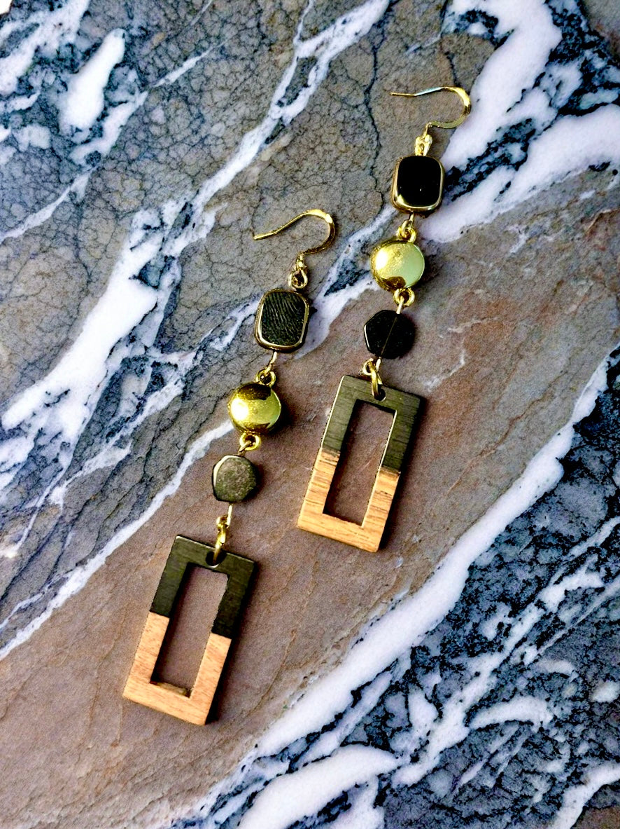 Onyx Echo - Adjustable  Earrings