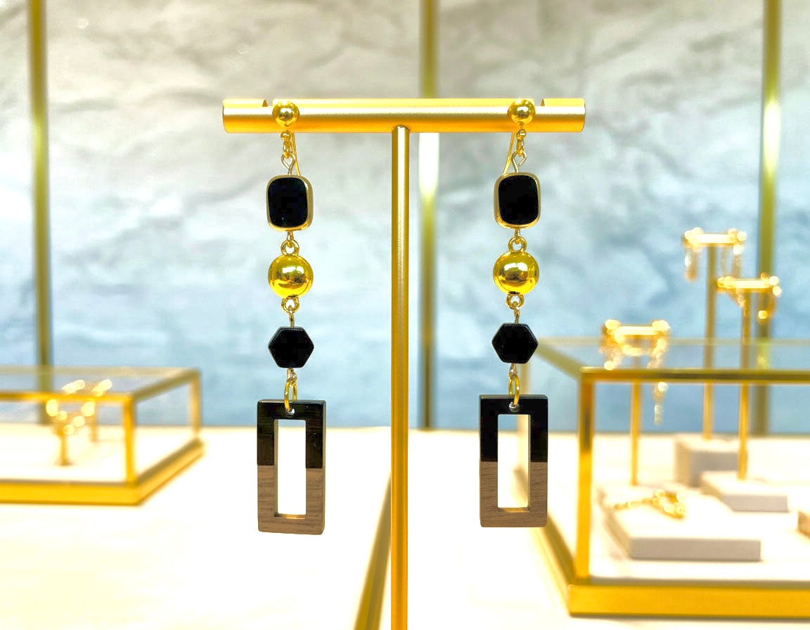 Onyx Echo - Adjustable  Earrings