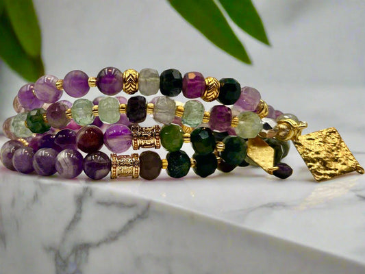Amethyst Dewdrop - 3-Way Necklace & Bracelet