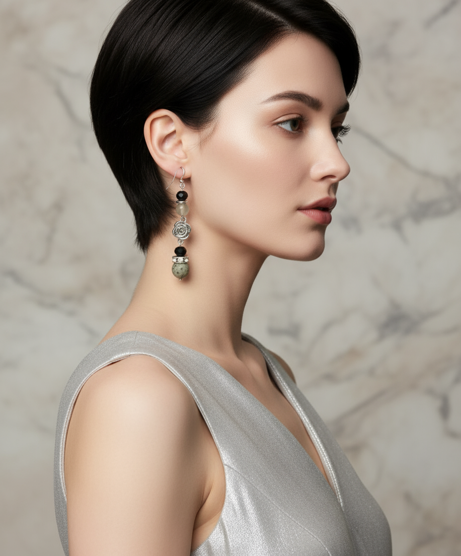 Map Jasper - Adjustable  Earrings