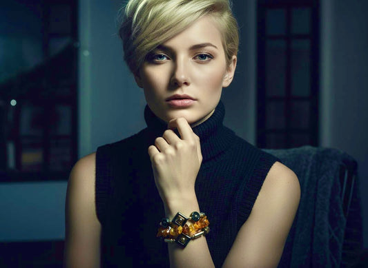 Abstract Amber - Memory Wrap Bracelet