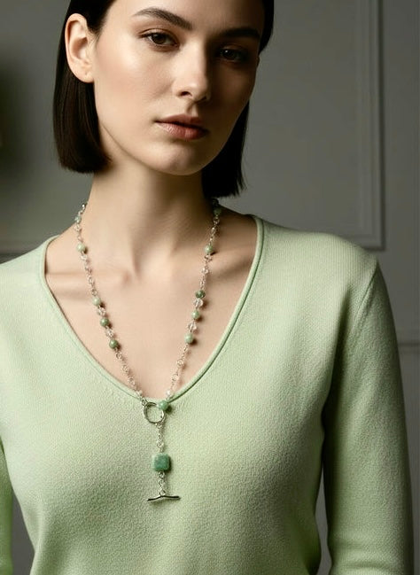 Moonlight Mist - Beaded Chain Necklace