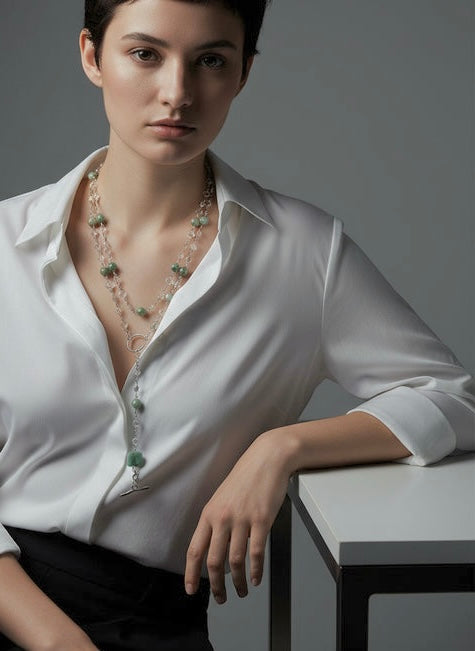 Moonlight Mist - Beaded Chain Necklace