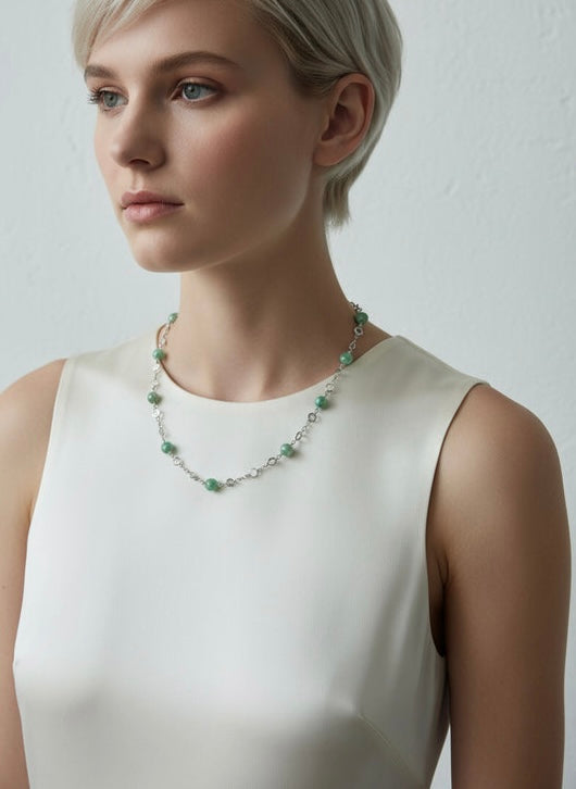 Moonlight Mist - Beaded Chain Necklace