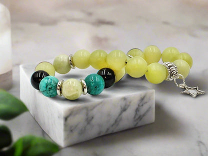 Citrusy Jade - Single Strand Bracelet