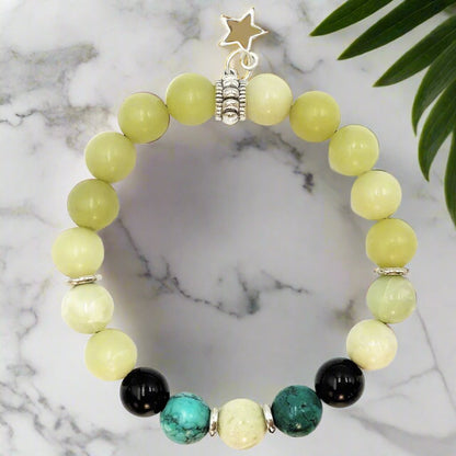 Citrusy Jade - Single Strand Bracelet