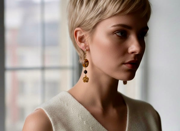 Picasso Rose - Adjustable  Earrings