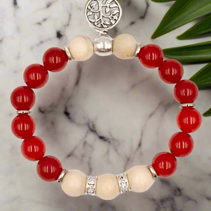 Coral Glow - Single Strand Bracelet