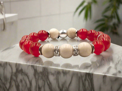 Coral Glow - Single Strand Bracelet