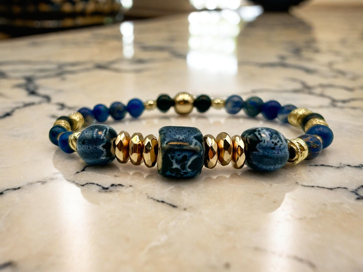 True Blue - Single Strand Bracelet