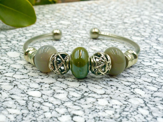 Silver Sage - Single Cuff Bangle