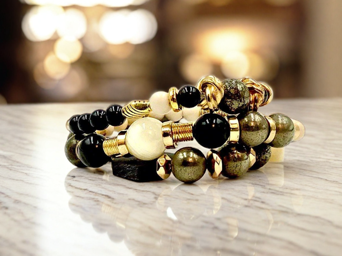 Ebony & Ivory - 3 Piece Bracelet Set