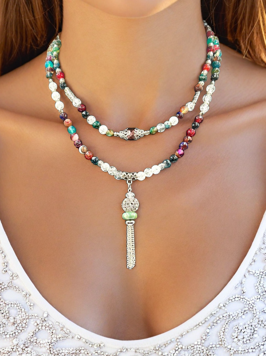 Wine Flower - 3-Way Necklace & Bracelet