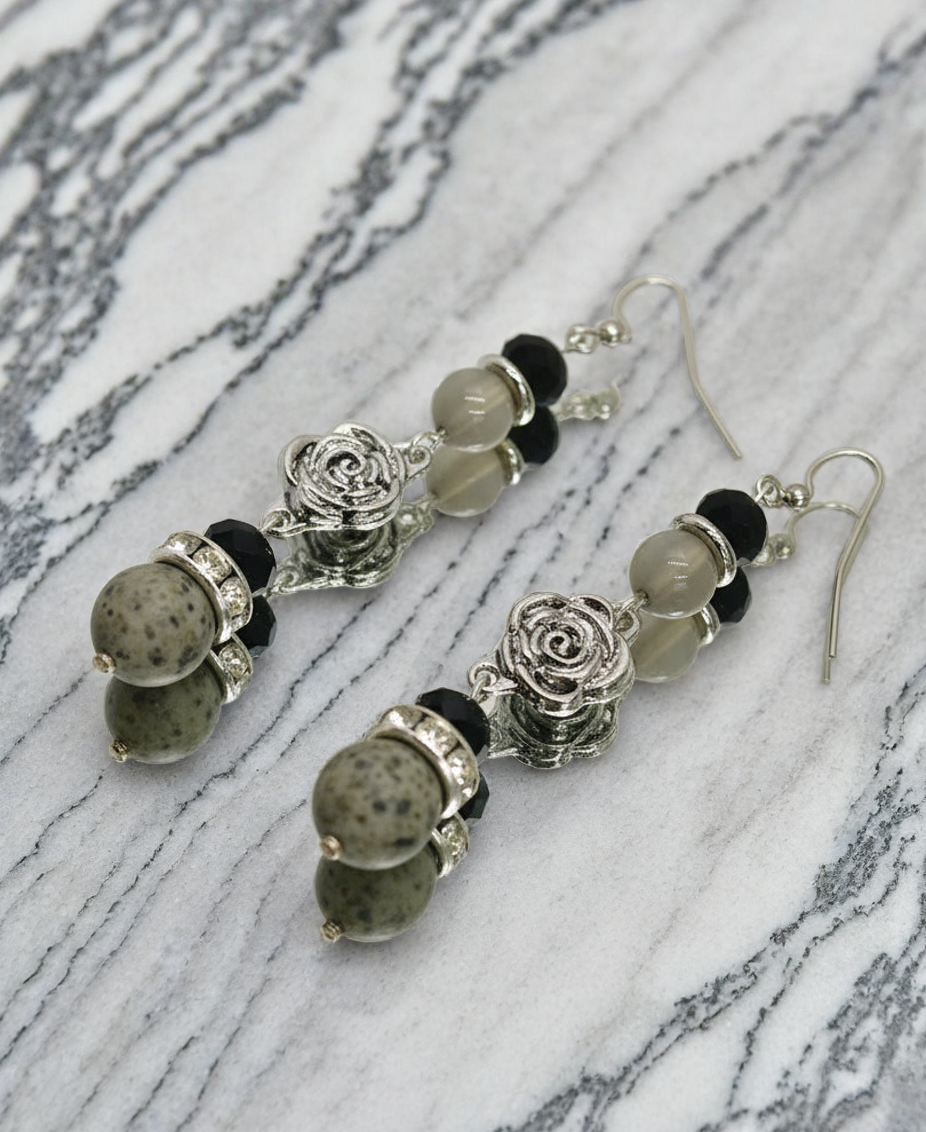 Map Jasper - Adjustable  Earrings