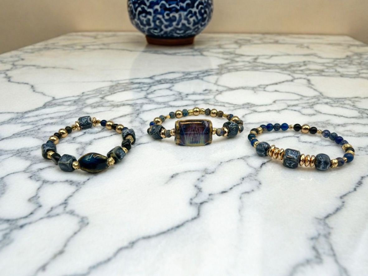 True Blue - Single Strand Bracelet