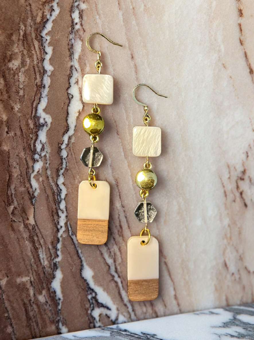Guilded Ivory - Adjustable  Earrings