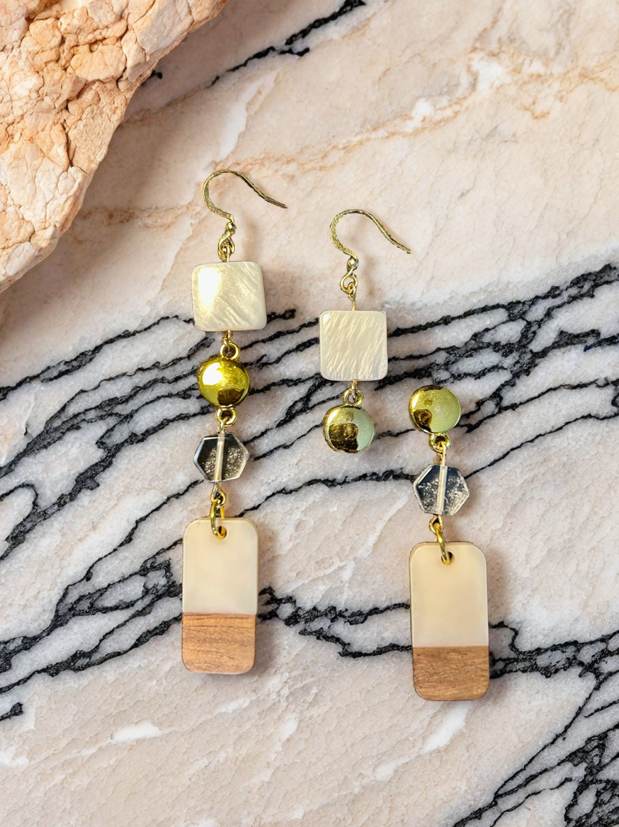 Guilded Ivory - Adjustable  Earrings