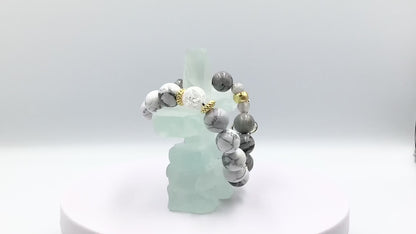 Howlite & Jasper- Single Strand Bracelet