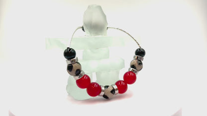 Dalmatian & Jade  - Single Strand Bracelet