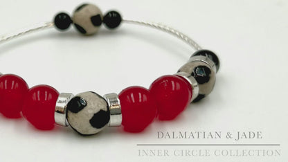 Dalmatian & Jade  - Single Strand Bracelet