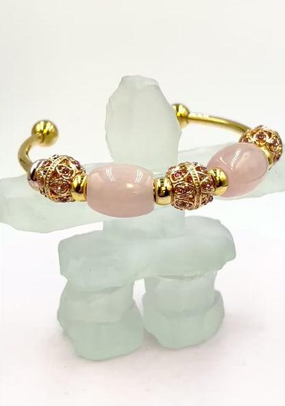 Crystal Blush - Single Cuff Bangle