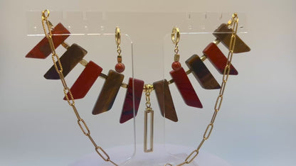 Empress -Beaded Chain Necklace & Earring Set