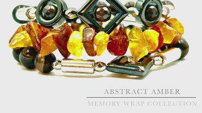 Abstract Amber - Memory Wrap Bracelet