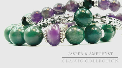 Jasper  & Amethyst - 3 Piece Bracelet Set