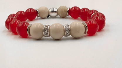 Coral Glow - Single Strand Bracelet