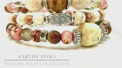 Earthy Pinks - Memory Wrap Bracelet