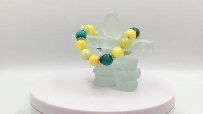 Turquoise & Lemon - Single Strand Bracelet