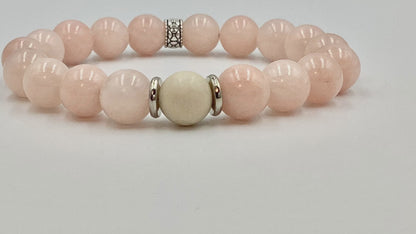 Soft Pink Jade - Single Strand Bracelet