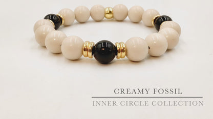 Creamy Fossil - Single Strand Bracelet